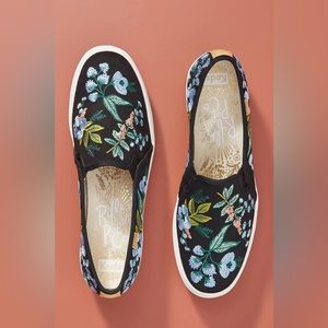 Keds x Rifle Paper Co. Triple Decker Slip-On in Embroidered Herb Garden